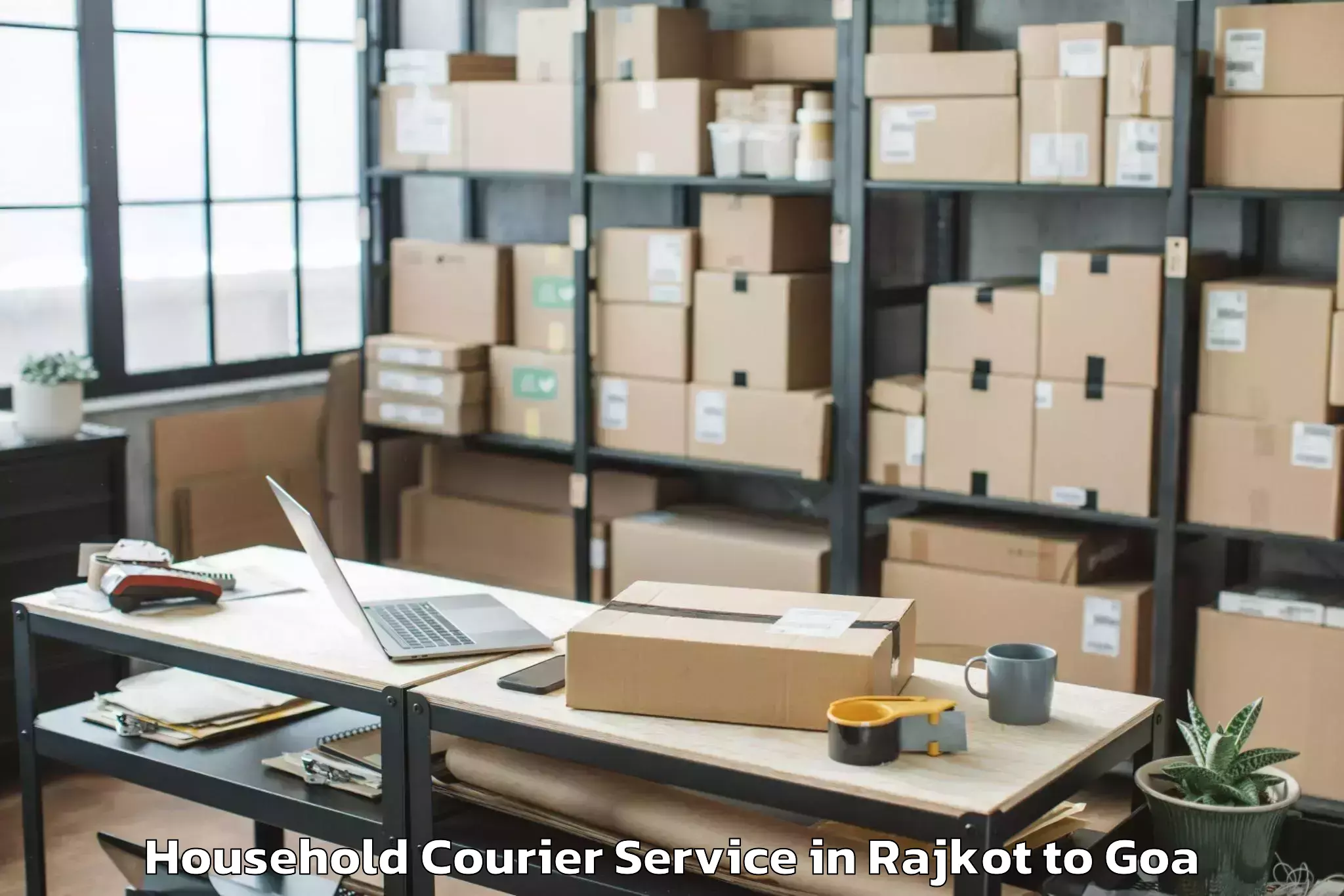 Book Rajkot to Sanquelim Household Courier Online